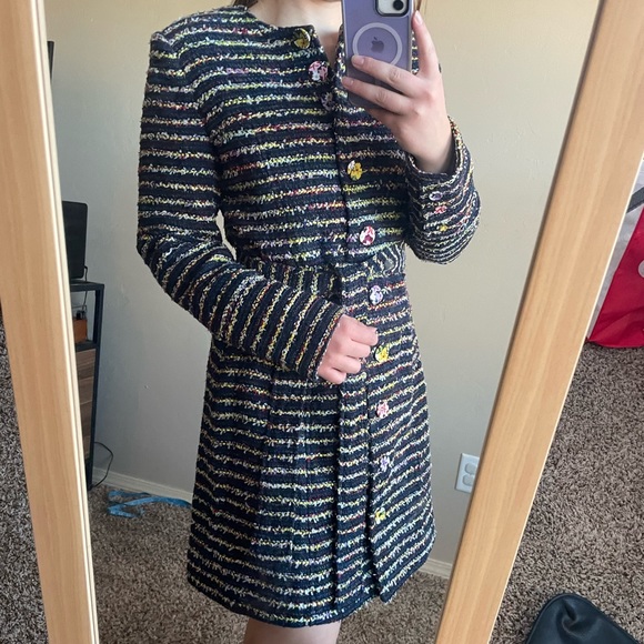 CAbi navy tweed trench coat - size 4 - Picture 9 of 15